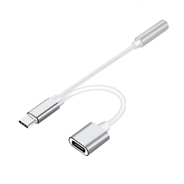 

2 in1 usb type-c 3.5mm jack aux audio converter charge cable easy to install stable performance y20