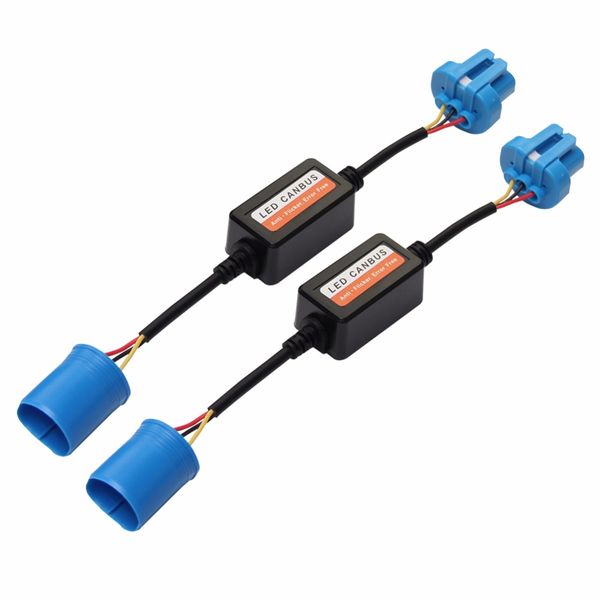 

2pcs 9007 canbus wiring harness adapter led car headlight bulb fog light canbus error anti flicker resistor flash canceller