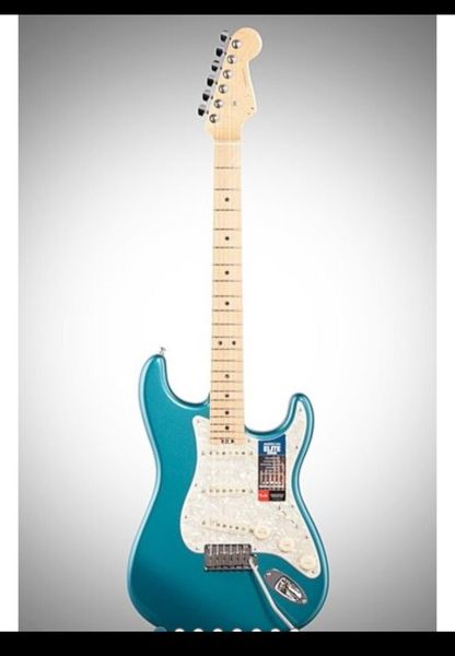 

new fdst-1101 metal blue color solid body maple neck 22 frets chrome hardware elite st electric guitar, ing