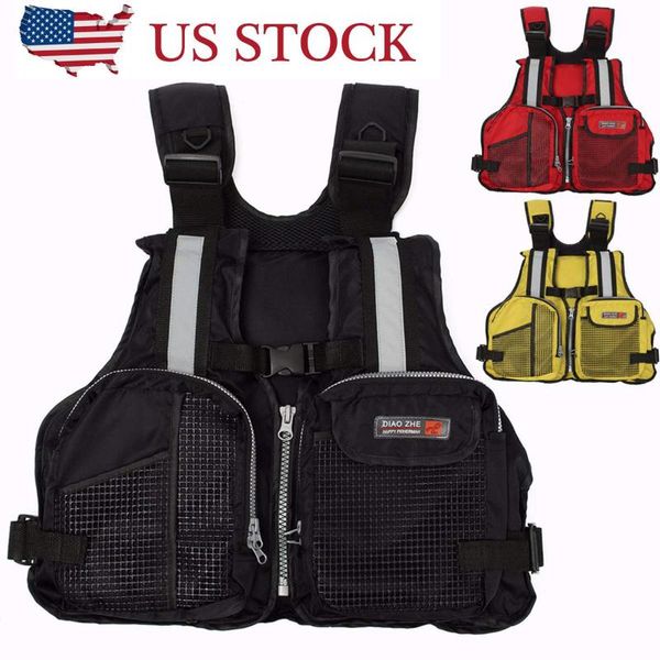 

men women fishing life vest outdoor water sports safety life jacket for boat drifting rafting fishing survival swimwear