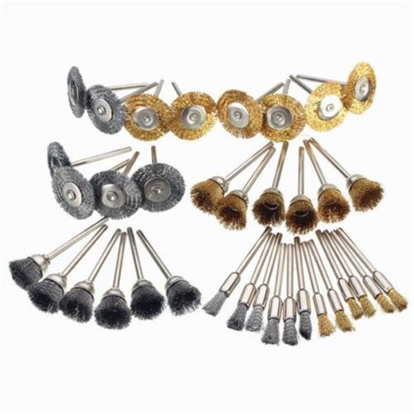 

36pcs steel wire brush polishing wheels set kit for rotary tool drill bit 3model