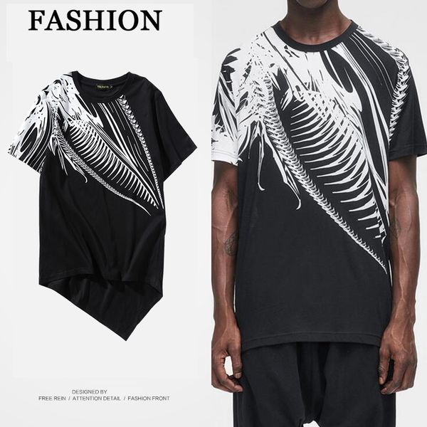 

завышение hip hop тенниски men summer fashion extended cotton printed с коротким рукавом плюс размер harajuku streetwear майка hommes, White;black