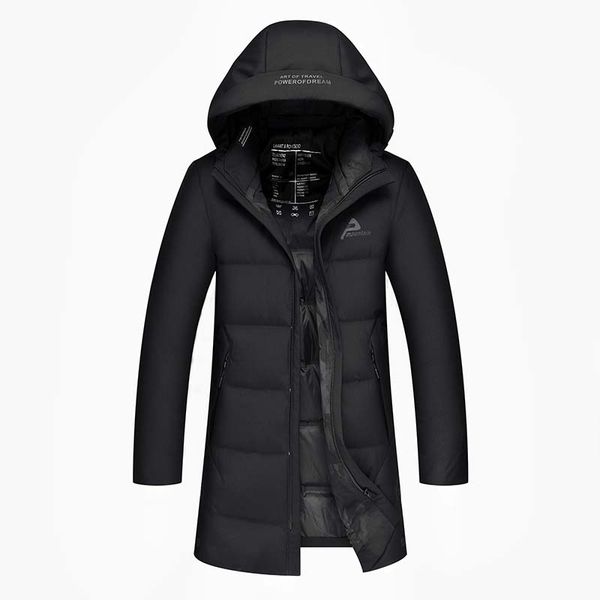 

2019 winter down jacket men white duck feather filling down coat hooded outwear plus size thick warm overcoat 919, Black