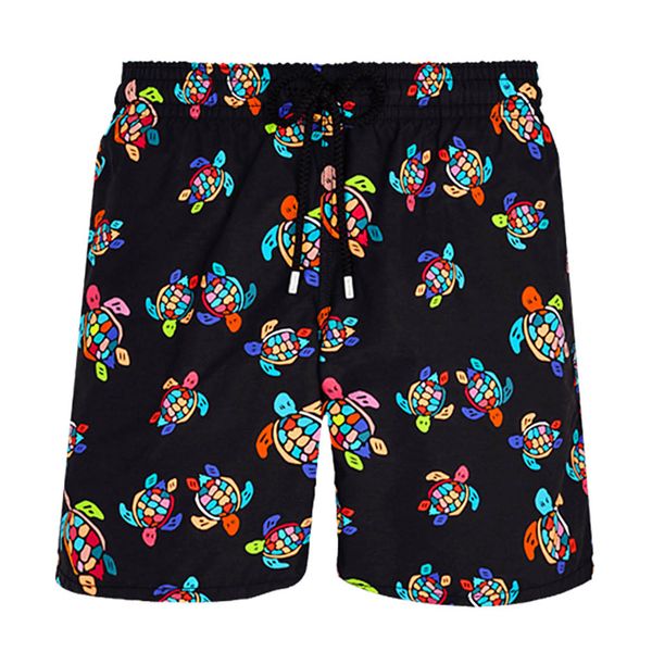 

brand board shorts men bermuda vilebre turtle printing man boardshort 100% quick dry men's swimwear, White;black