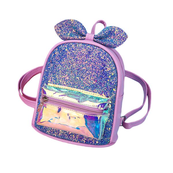 

2020 New Women Girls Sequins Mini Backpack Ladies Fashion Glitter Cute Bow Travel School Satchel Shoulder Bag Small Ruckrack