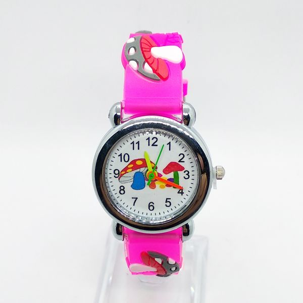 

wholesale boys and girls clock cartoon children watch mushroom sports quartz primary school students watches for kids gift, Slivery;brown