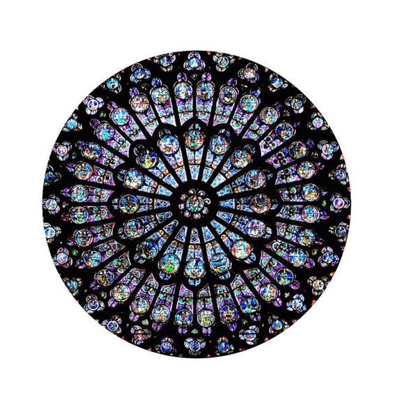 

150*150cm beach towel notre dame de paris rose window pattern sun block towel notre dame commemorative blanket