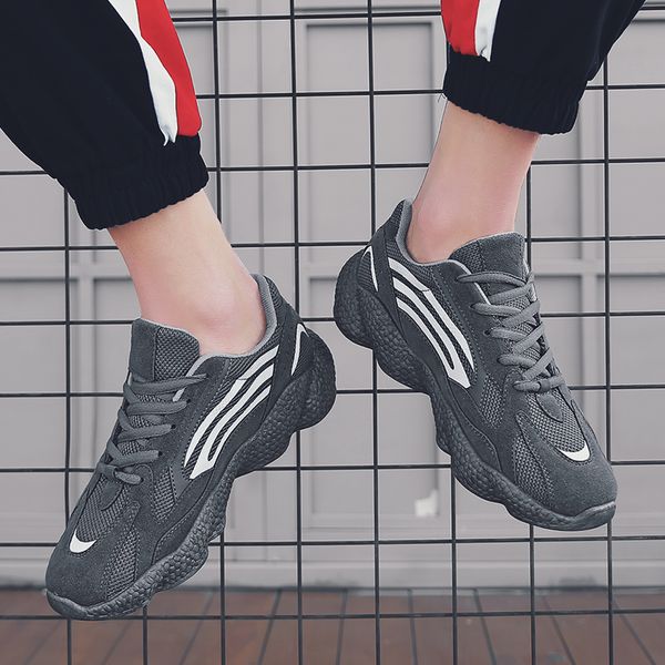 

krasovki men casual shoes trainers sneakers male footwear zapatillas deportivas hombre tenis masculino breathable erkek ayakkabi, Black