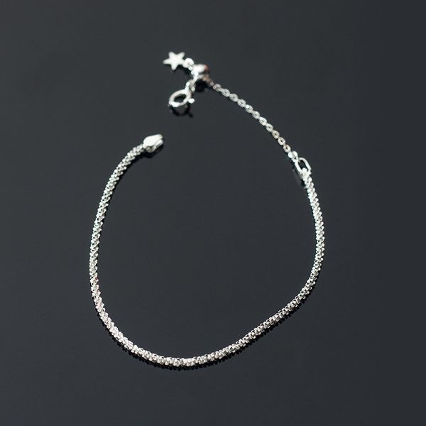 

925 sterling silver korean fashion irregular shiny star chain bracelet jewelry for women lady daughter jewelry gift, Golden;silver