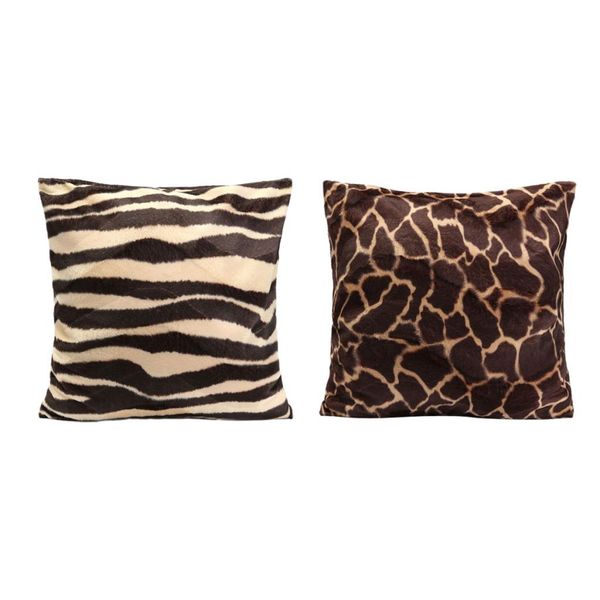 

2pcs 45x45cm standard animal print pillow case leopard zebra office sofa car cushion cover