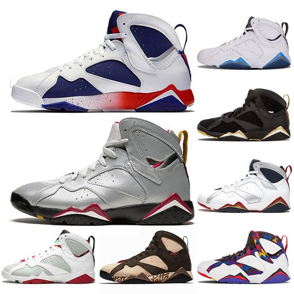 

tinker alternate patta raptors jumpman 7 7s basketball shoes olympic gmp french blue ray allen hare retro mens trainers sneakers size 7-13, Black
