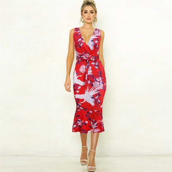 

designer dress with ruffer ladies night club dresses 2020 summer floral printed dresses womens, Black;gray