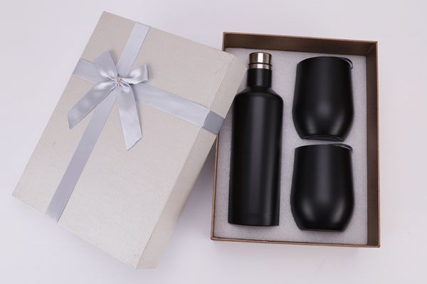 

500мл набор для вина бутылка 12oz яйцевидной формы красного вина тумблер двойной нержавеющей стали вакуумные стеклянные коробки подарка набо