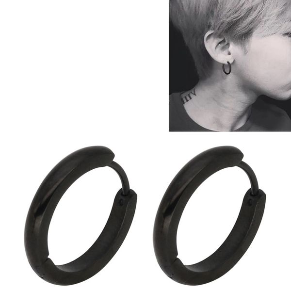 

she weier punk stainless steel earrings titanium hoops gold men earring hoop earrings charms circle round fashion jewelry, Golden