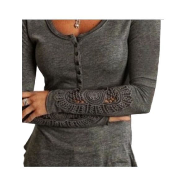 

womens comfort skinny round neck tunics long sleeve with lace pullover button down for winter spring fall plus size t-shirt, White