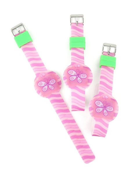 

20pcs new luminous child watches for girl pink butterfly led watch kids student electronic watch clock reloj infantil, Blue