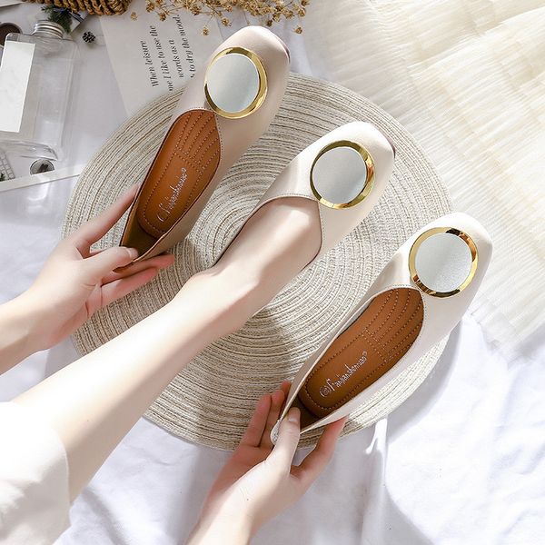 

2019 women shoes women's moccasins autumn casual female sneakers square toe slip-on dress big size fall slip on new pu big, Black