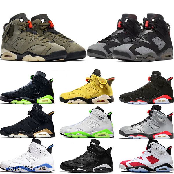 

discount black infrared 6 travis scotts 6s men basketball shoes psg dmp washed denim mens trainers sneakers sports size 40-47