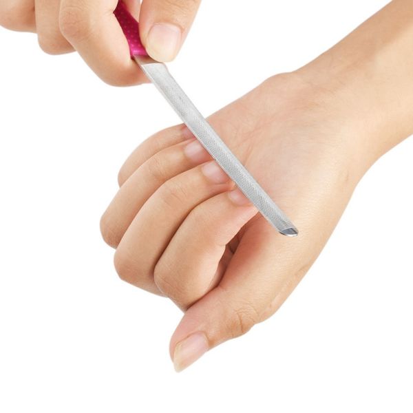 

double sided metal nail file for manicure pedicure podiatry color random women beauty nail tools
