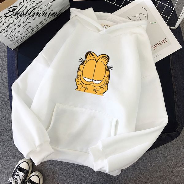 

shellsuning winter sweatshirt women cartoon printed hooded hoodies harajuku white pink long sleeves pullovers femme clothes, Black