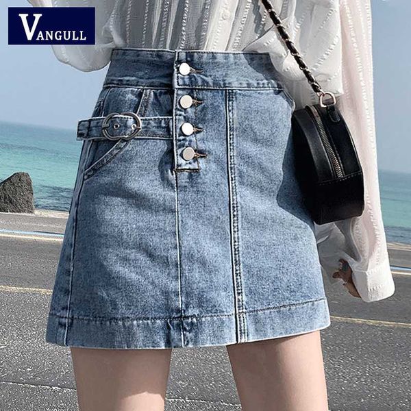 

vangull high waist a-line hip short skirt 2020 summer women slim frayed skirt ins special designed cool and sweet street, Black