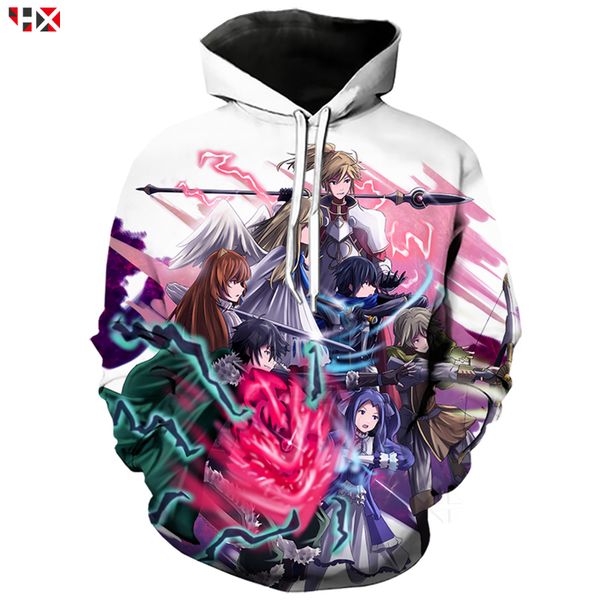

the rising of the shield hero hoodie men women 3d print anime characters hoodies fashion tracksuit casual streetwear x421, Black