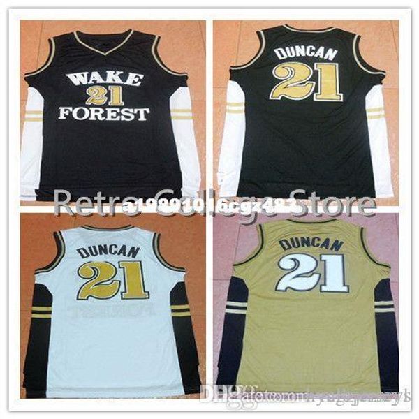 

#tim duncan wake forest college basketball jersey retro stitched sewn customize any size and name xs-6xl vest jerseys, Black;blue