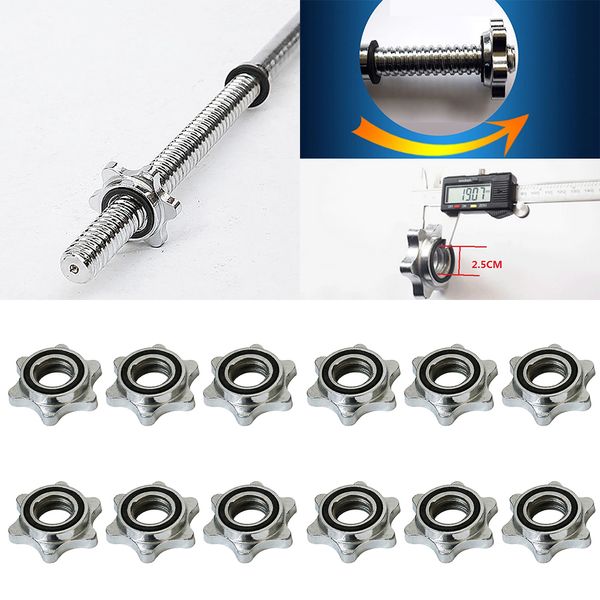 

12pcs standard barbel spin lock dumbbell bar nut rod locking collar clamp
