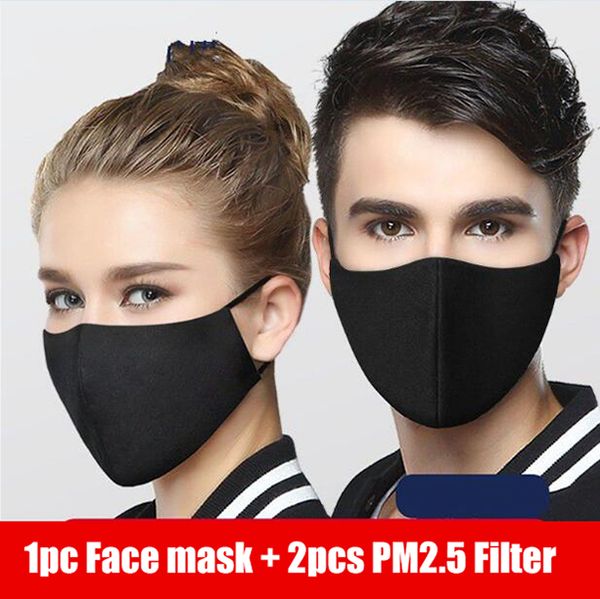 

30шт cotton маска рот маска для лица с 2 фильтрами против рм2,5 фильтр из активированного угля в корейском стиле ткани лица mk09