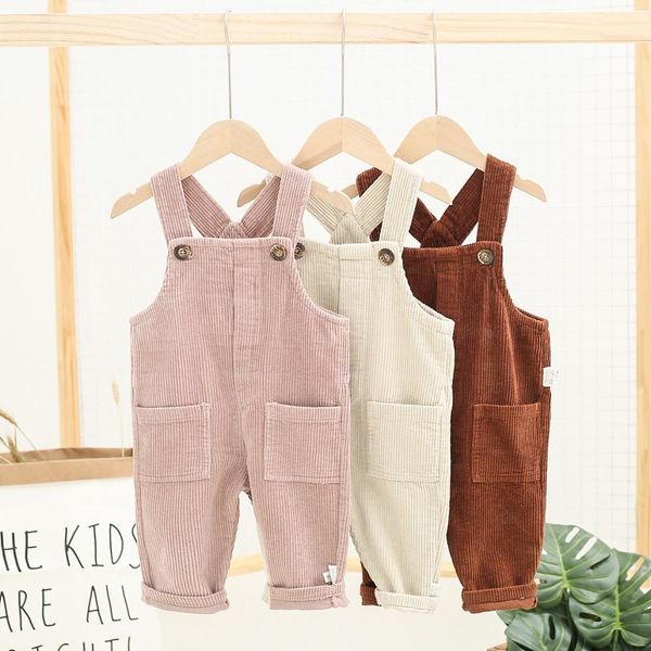 

milancel 2020 kids overalls baby overalls solid corduroy boys pants winter overalls for children girls clothing y200704, Blue