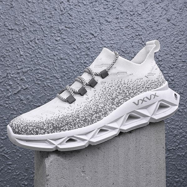 

summer mesh sports sneakers breathable -knitted sock shoes lightweight luminous shoelaces zapatillas vip link high quality