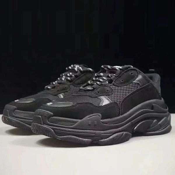 

2019 triple s men women designer shoes black white red grey fashion luxury sneakers old dad shoe