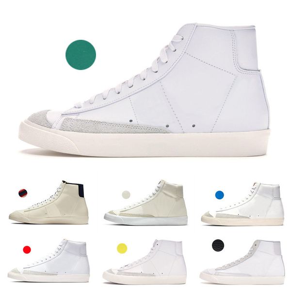 

2019 blazer mid 77 shoes lucid green sail white chicago and toronto canvas pacific blue habanero red shoes size 36-44, Black