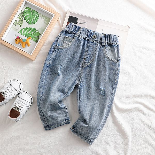 

baby kids jeans fashion korean denim trousers for boys toddler girls pants children spring autumn jeans 2020 baby denim pants, Blue