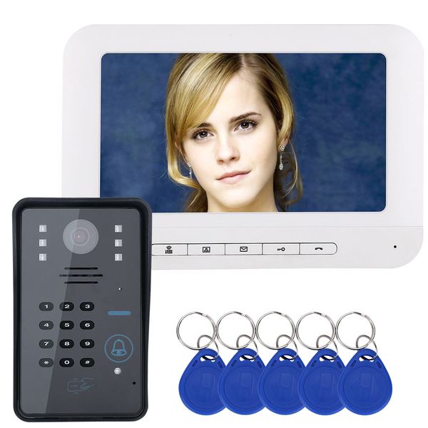 

7" tft rfid password video doorphone intercom system wth ir-cut camera 1000 tv line access control system
