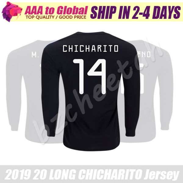 

camisetas long sleeve mexico chicharito jersey 19 20 soccer jersey lozano layun herrera guardado football shirts, Black;yellow