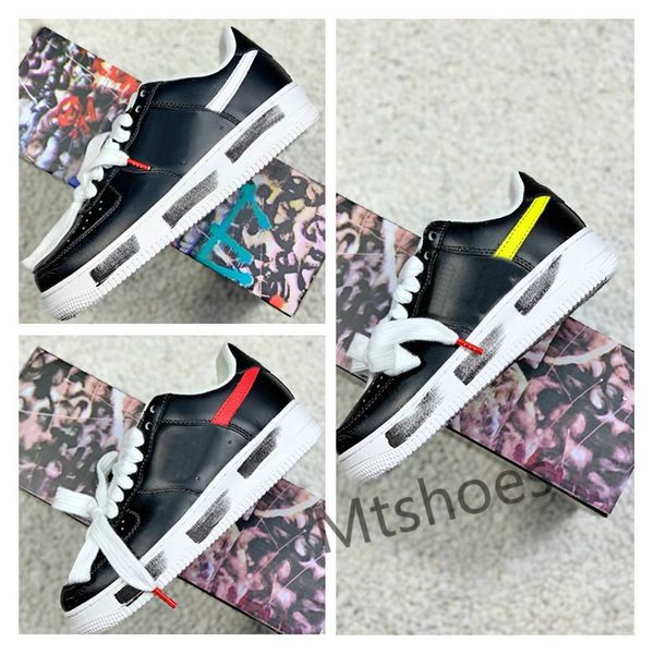 

2020 peacemusone x noise sneakers shoes white red yellow stripes long ju grip men's women's casual shoes, Black