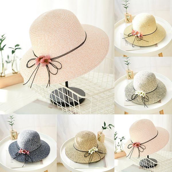 

beach hat woman summer floppy foldable ladies women straw butterfly beach sun summer hat wide brim verano mujer, Blue;gray