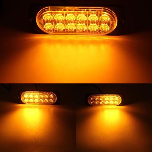 

dxz 12-24v 12 led car strobe warning light flashing lightbar ultra-thin car lamp anti-collisioan anti-dust signal lamp 36w