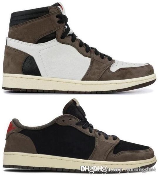 

With Box Suede Best Quality OG Travis Scotts Cactus Jack Dark Mocha TS SP Basketball Shoes Men Women 1s Low Sneakers