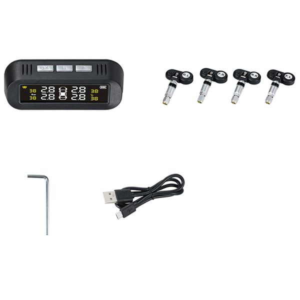 

tpms solar power universal,wireless tire pressure monitoring system with 4 internal sensors,real-time displays 4 tires'pressur