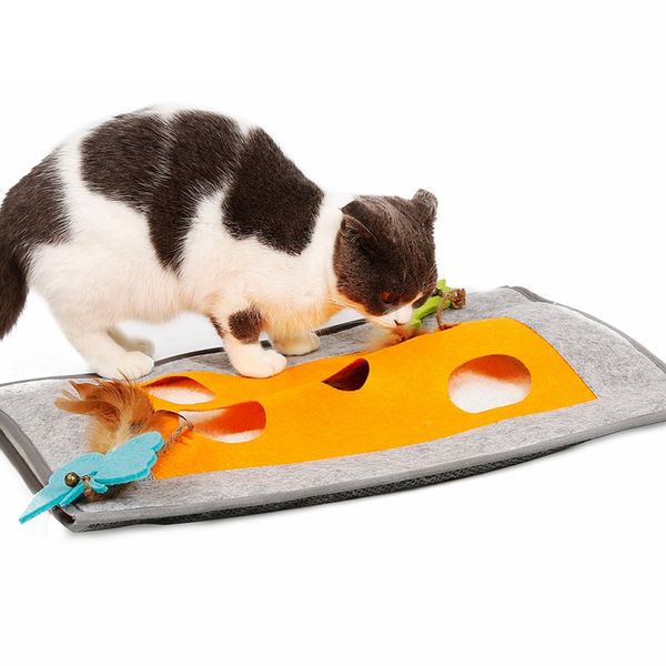 

cat talent training toys scratch hide blanket cat sleeping bag tunnel with squeaky paper house nest for cats