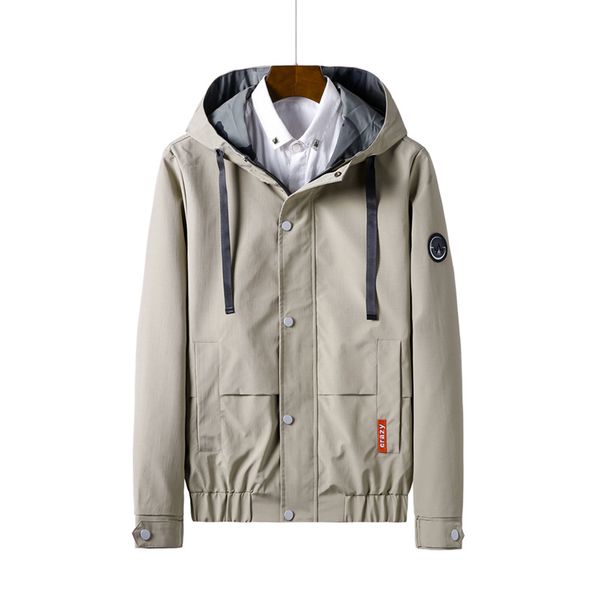 

masculine solid color drawstring with hooded cotton jackets men's slim retro pilot bomber jacket coats male baseball windbreaker, Black;brown