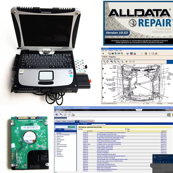 

Новые Авто Ремонт мягкой посуда все данные Mitchell 2015+ ALLDATA v10.53 2in1 автомобиля диагностический ноутбук мягкая посуда в CF19 Toughbook