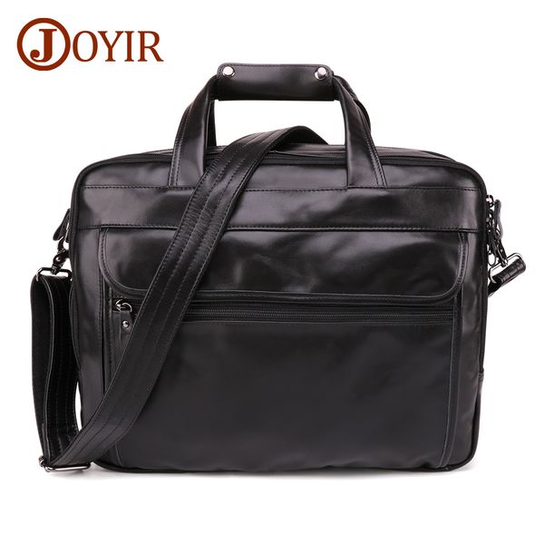 

joyir genuine leather briefcases 15" laphandbag casual men's business crossbody bag tote messenger shoulder bags for men