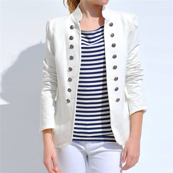 

2019 new fashion jacket women winter warm vintage office lady formal tailcoat outwear uniform buttons coat chaqueta mujer 4a08, Black;brown