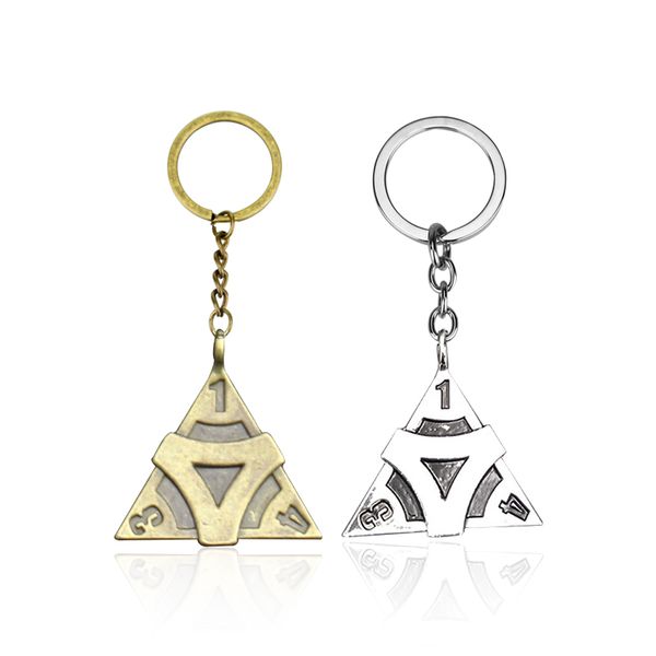 

game jewelry fifth personality identity v keychain for men gifts triangle 1 3 4 pendant 2 colors car key chain gifts, Silver