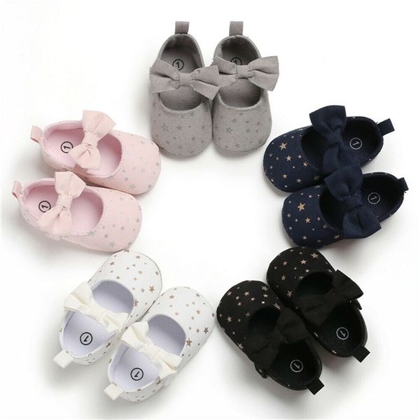 

Hot Selling Lovely Girls Bow Tie Toddler Baby Casual Shoes Newborn Baby Bowknot Soft Sole Sneakers