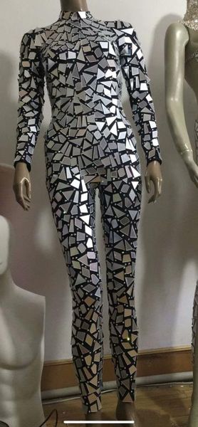 

объектив комбинезон обнаженный комбинезон этап для сексуальной одежды elasticlong-sleeved взрослый костюм сценический наряд певица сексуальн, Black;red