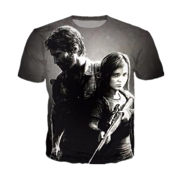 

новейшая мода последний из нас джоэл элли harajuku футболка 3d печатных женщин / мужчин с коротким рукавом мужская футболка повседневная топ, White;black